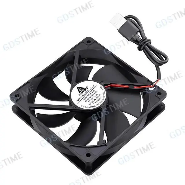 Alt view image 2 of 5 - DC 12V Cooling Fan 12cm 120mm 12025 120x120x25mm Big Quiet Brushless Axial Computer Case Cpu Cooler Fan 12025 USB Fan Grill Net