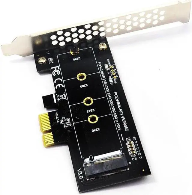 Alt view image 3 of 6 - PCIE to M2 Adapter PCI Express 3.0 x1 to NVME SSD M2 PCIE Raiser Adapter Support 2230 2242 2260 2280 M.2 SSD