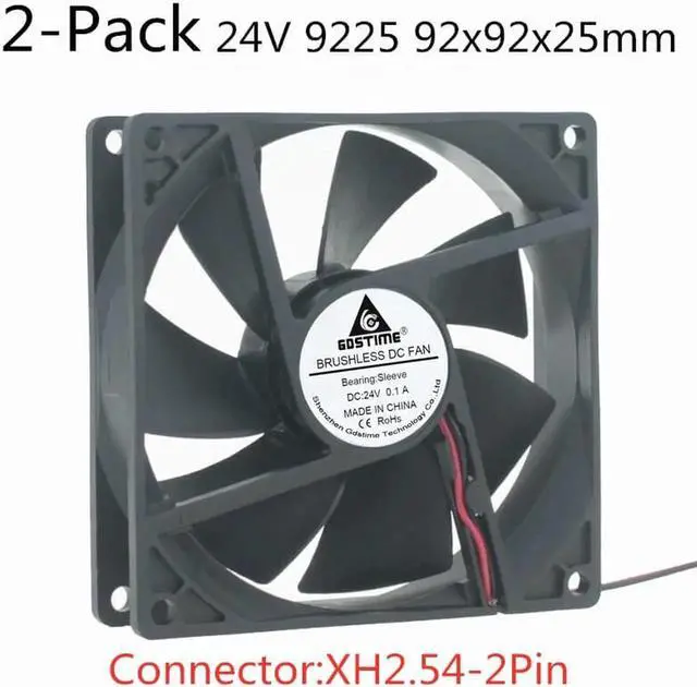 Main image of 2PCS DC 5V 12V 24V Fan 9cm 92mm 9225 92x92x25mm Ultrathin Brushless Axial Cooling Fan 9225 Fan 2Pin USB Fan Grill Net