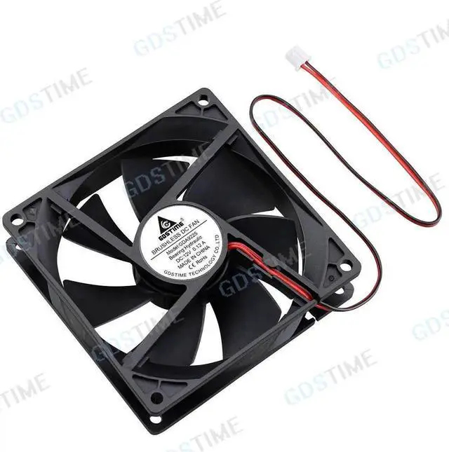 Alt view image 3 of 5 - 2PCS DC 5V 12V 24V Fan 9cm 92mm 9225 92x92x25mm Ultrathin Brushless Axial Cooling Fan 9225 Fan 2Pin USB Fan Grill Net