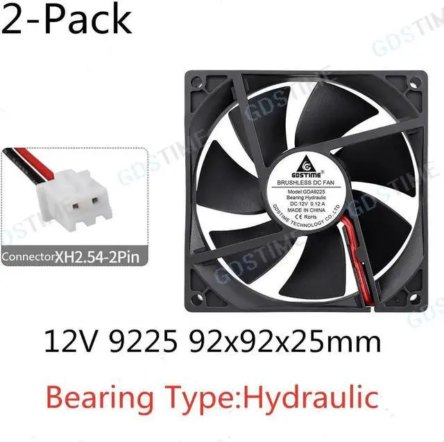 Main image of 2PCS DC 5V 12V 24V Fan 9cm 92mm 9225 92x92x25mm Ultrathin Brushless Axial Cooling Fan 9225 Fan 2Pin USB Fan Grill Net