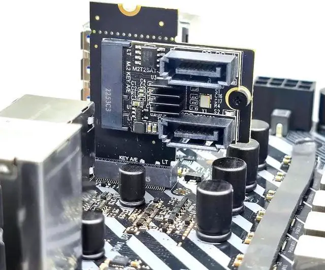 Alt view image 5 of 7 - M.2 Key A+E Riser Converter Adapter M2 NGFF Key A/E to A/E Extension Board for M.2 Key A+E SATA 3.0 6Gbps SSD HDD Expansion Card