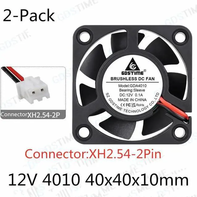 Main image of 2PCS DC 5V 12V 24V Fan 4cm 40mm 4010 40x40x10mm Ultrathin Brushless Axial Cooling Fan 4010 USB Fan PH2.0 XH2.54