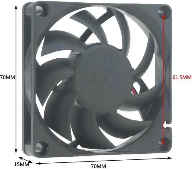 Alt view image 5 of 5 - 2PCS DC 5V 12V 24V Fan 7cm 70mm 7015 70x70x15mm Ultrathin Brushless Axial Cooling Fan 7015 Fan XH2.54 2Pin Fan Grill Net