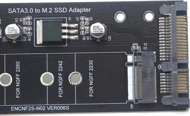 Alt view image 5 of 7 - M.2 Adapter M2 SATA3 Raiser M.2 to SATA Adapter SSD M2 to SATA Expansion Card B Key Support 30/42/60/80mm