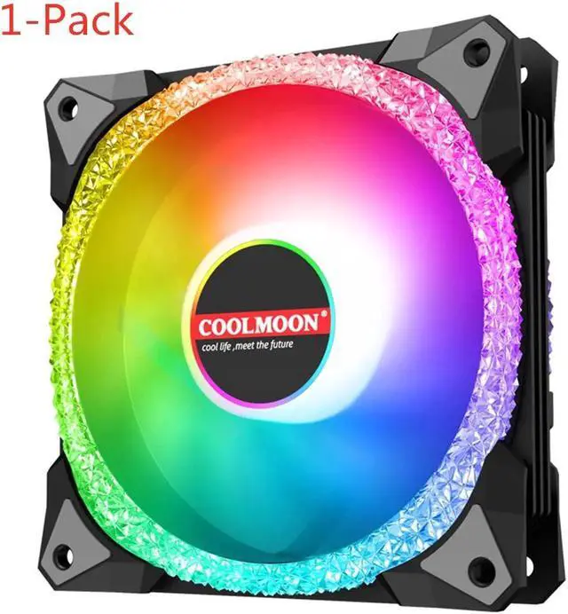 Alt view image 2 of 7 - 120mm PC Computer Case Fan RGB Cooler Heatsink 12cm Aura Sync Silent Cooling Fan 6PIN Rainbow Music ARGB Controller