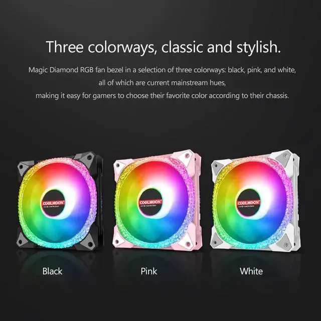 Alt view image 7 of 7 - 120mm PC Computer Case Fan RGB Cooler Heatsink 12cm Aura Sync Silent Cooling Fan 6PIN Rainbow Music ARGB Controller