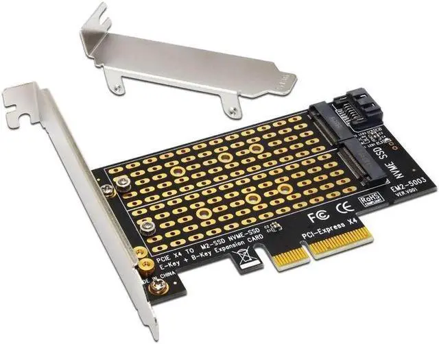 Alt view image 2 of 7 - PCI Express PCIE to M2 Adapter NVME SATA M.2 SSD PCIE Adapter NVME/SATA M2 PCI E Adapter SSD M2 to SATA PCI-E Card M Key + B Key