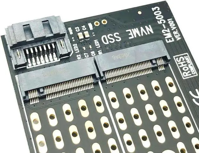 Alt view image 4 of 7 - PCI Express PCIE to M2 Adapter NVME SATA M.2 SSD PCIE Adapter NVME/SATA M2 PCI E Adapter SSD M2 to SATA PCI-E Card M Key + B Key