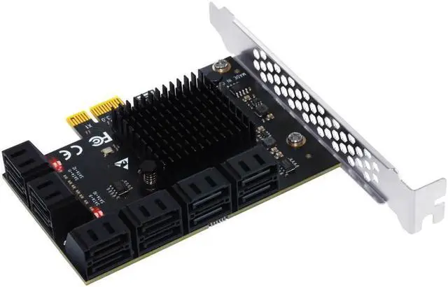 Main image of PCIE SATA Adapter Mining 20/16/12/10/8/6/4 Ports SATA 6Gb to PCI Express Controller Expansion Card PCIe to SATA III Converter for PC 12 Port.