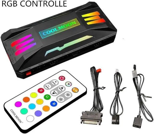 Main image of 120mm PC Computer Case Fan RGB Cooler Heatsink 12cm Aura Sync Silent Cooling Fan 6PIN Rainbow Music ARGB Controller