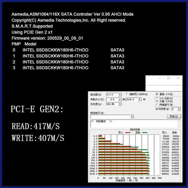 Alt view image 2 of 7 - PCIe to SATA Expansion Card 8 Port SATA Multiplier PCI Express X1 Controller SATA 3 HDD SSD Adapter PCI E SATA3 Riser for Mining