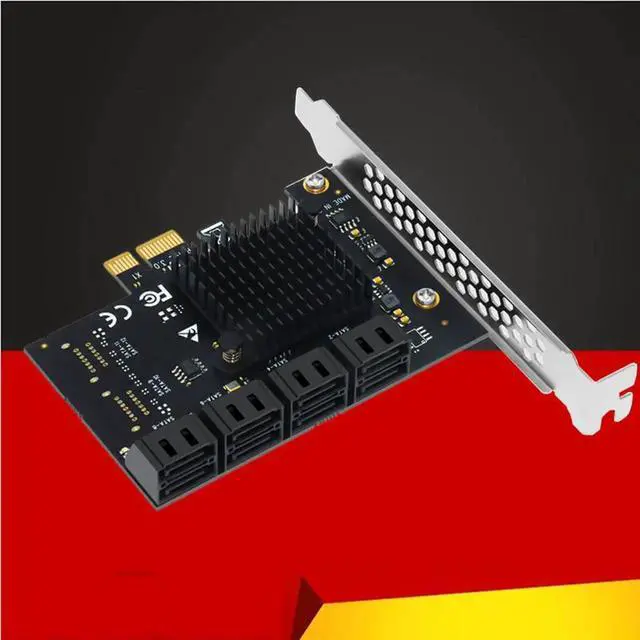 Alt view image 7 of 7 - PCIe to SATA Expansion Card 8 Port SATA Multiplier PCI Express X1 Controller SATA 3 HDD SSD Adapter PCI E SATA3 Riser for Mining