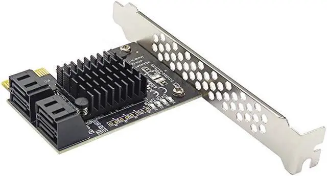 Alt view image 6 of 6 - Chi a Mining SATA PCI-E Adapter 4 Port SATA 3.0 to PCIe x1 GEN3 Expansion Card SATA 3 III PCI-e PCI Express Card ASMedia ASM1064