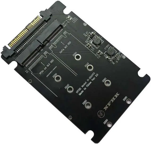 Alt view image 3 of 6 - NVME Adapter Riser M.2 SSD to U.2 Adapter 2in1 M.2 NVMe + M.2 SATA NGFF SSD to PCI-e U.2 SFF-8639 Adapter PCIe M2 Converter Card