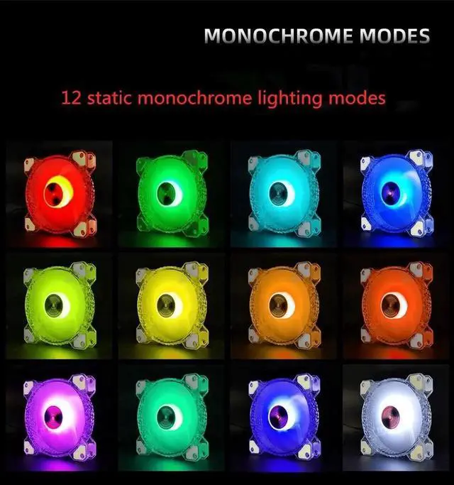 Alt view image 3 of 7 - RGB Case Fan Kit 120mm Fan ARGB RGB Cooling Ventilador 6PIN Rainbow Computer Chassis Fans 12V Silent Adjust 12cm Aura Sync