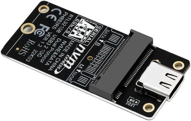 Alt view image 4 of 7 - M2 to USB 3.1 TYPE C Adapter M2 PCIE NVME SSD / M.2 SATA SSD to USB C Riser Board 10Gbps Dual Protocol 9210B for M/B+M Key 2230