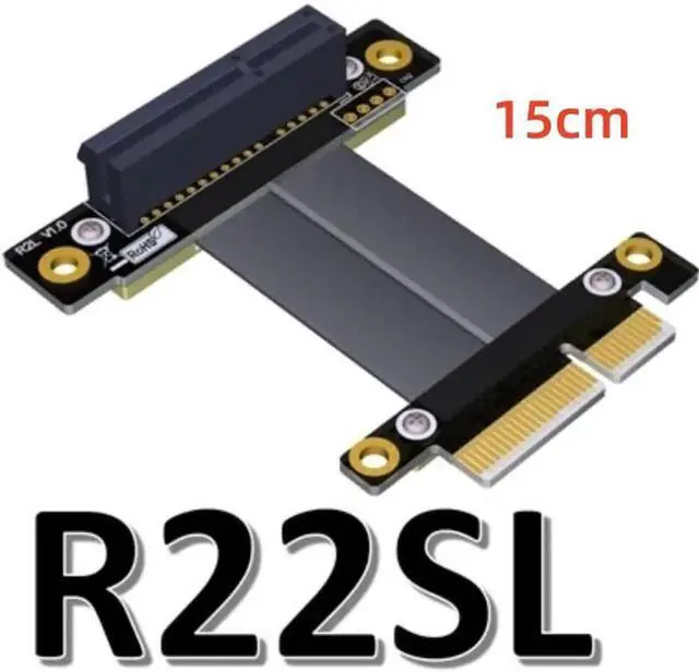 Main image of PCIe 4x to PCIe 4x Riser cable PCI-E GEN3.0 4x PCI-Express X4 Extender Right Angle cables Gold