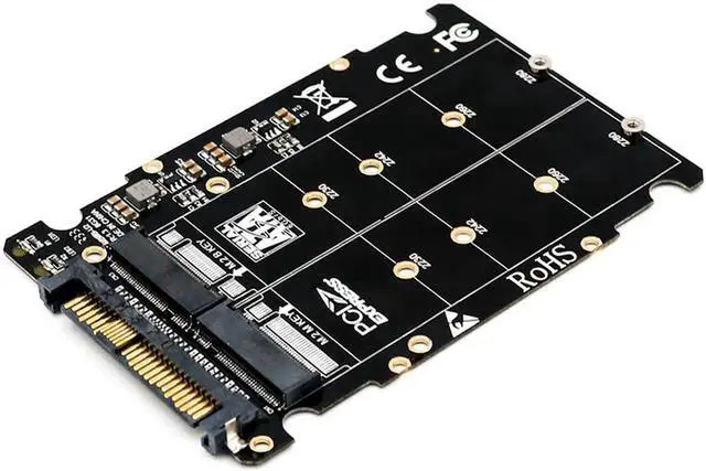 Alt view image 5 of 6 - M.2 SSD to U.2 Adapter 2in1 M.2 NVMe and SATA-Bus NGFF SSD to PCI-e U.2 SFF-8639 Adapter PCIe M2 Converter for Desktop Computers