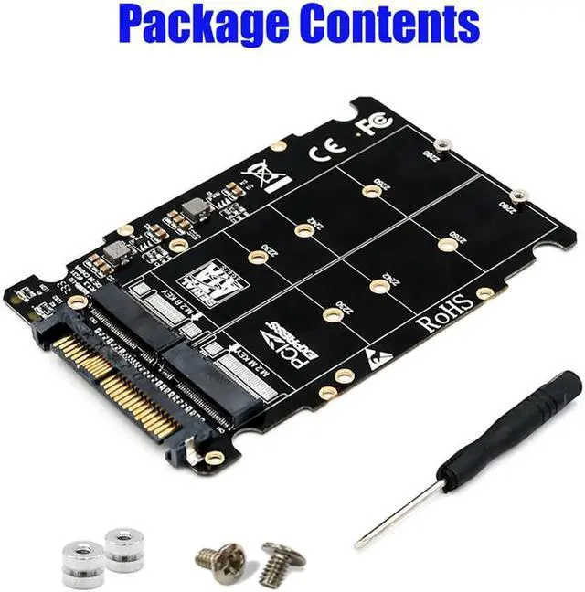 Alt view image 2 of 6 - M.2 SSD to U.2 Adapter 2in1 M.2 NVMe and SATA-Bus NGFF SSD to PCI-e U.2 SFF-8639 Adapter PCIe M2 Converter for Desktop Computers