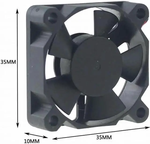 Alt view image 5 of 5 - 2PCS DC 5V 12V Fan 3.5cm 35mm 3510 30x30x10mm Ultrathin Brushless Axial Cooling Fan 3510 Fan