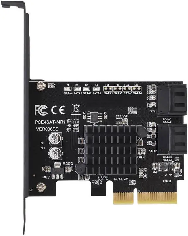 Alt view image 6 of 6 - Marvell 88SE9230 Chip SATA/PCIE Raid Controller SATA PCIE SATA Raid Card PCI-E SATA Raid PCI Express 4X with Low Profile Bracket