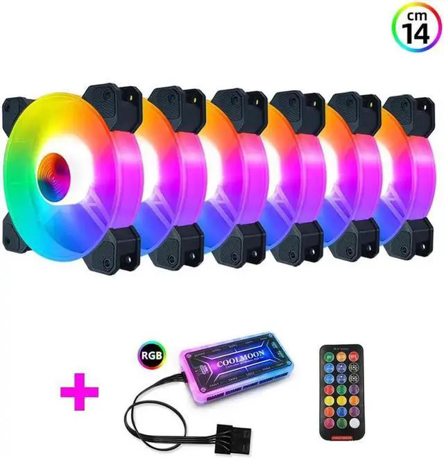 Main image of 14cm ARGB Fan 140mm Case Fan with Music Controller Support AURA SYNC Computer Cooler Cooling RGB Case Fans 14cm