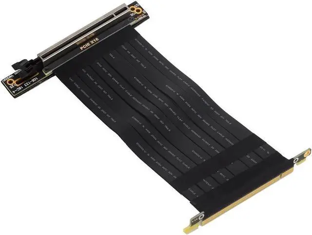 Alt view image 2 of 7 - PCI Express 3.0 Double 90 Degree Right Angle PCIe 3.0 x16 x16 Extension Cable 16x Riser Ribbon Extender For Graphics Vertical