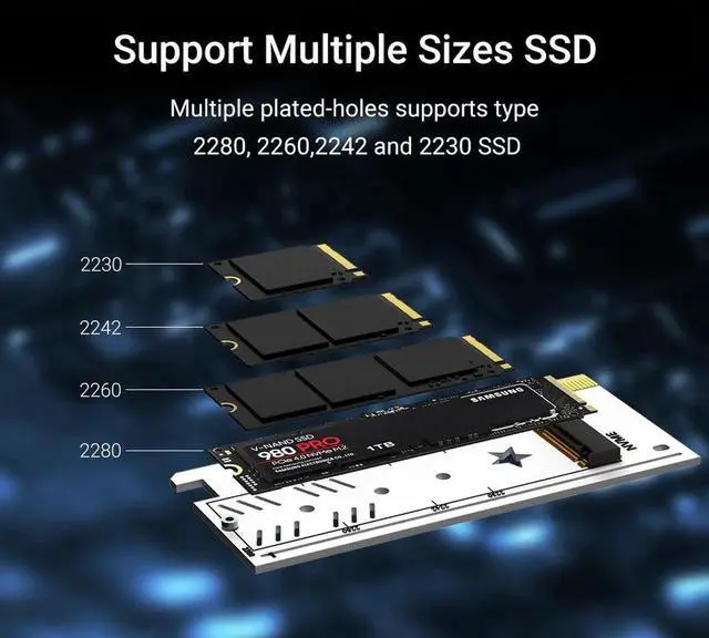 Alt view image 5 of 7 - RGB PCIe 4.0 NVMe Adapter, PCIe to NVMe M.2 SSD Adapter Card with Aluminum Heatsink, Compatible with Gen4 Gen3 Gen2 Gen1 N/A