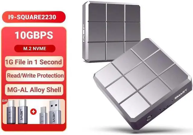 Main image of M.2 NVME 2280 2230 SSD Enclosure, USB 3.2 10Gbps to NVME M-Key(B&M Key) External Solid State Drive Case N/A