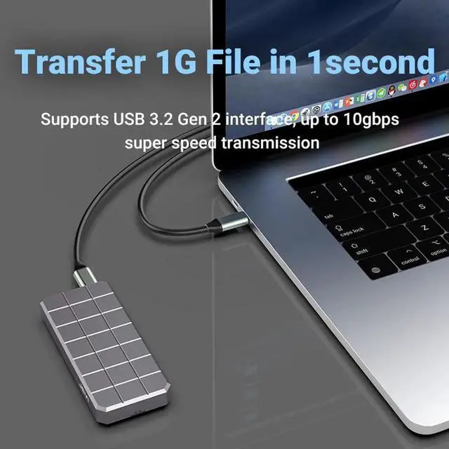 Alt view image 7 of 7 - M.2 NVME 2280 2230 SSD Enclosure, USB 3.2 10Gbps to NVME M-Key(B&M Key) External Solid State Drive Case N/A