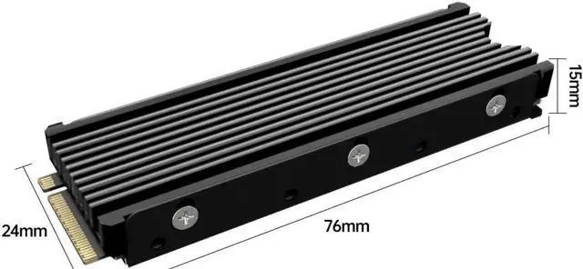 Alt view image 6 of 7 - M.2 2280 SSD Heatsink Support PS5 PC NVME NGFF 2280 SSD Double-Sided Heat Sink Cooling with Thermal Silicone Pads Cooler