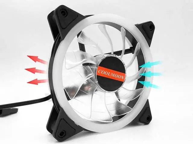 Alt view image 4 of 7 - 12cm LED Case Fan 120mm Fans Silent Sleeve Bearing 4pin Desktop PC Fan Computer Cooling Cooler CPU Coolers Radiators