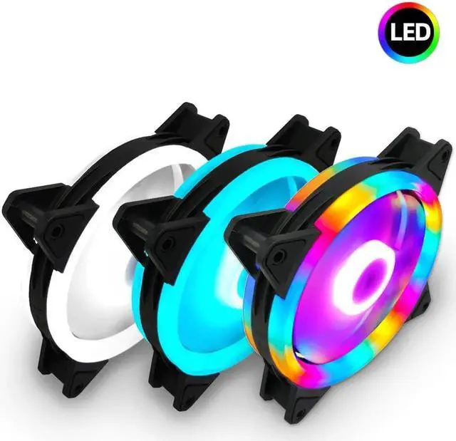 Alt view image 7 of 7 - 12cm LED Case Fan 120mm Fans Silent Sleeve Bearing 4pin Desktop PC Fan Computer Cooling Cooler CPU Coolers Radiators