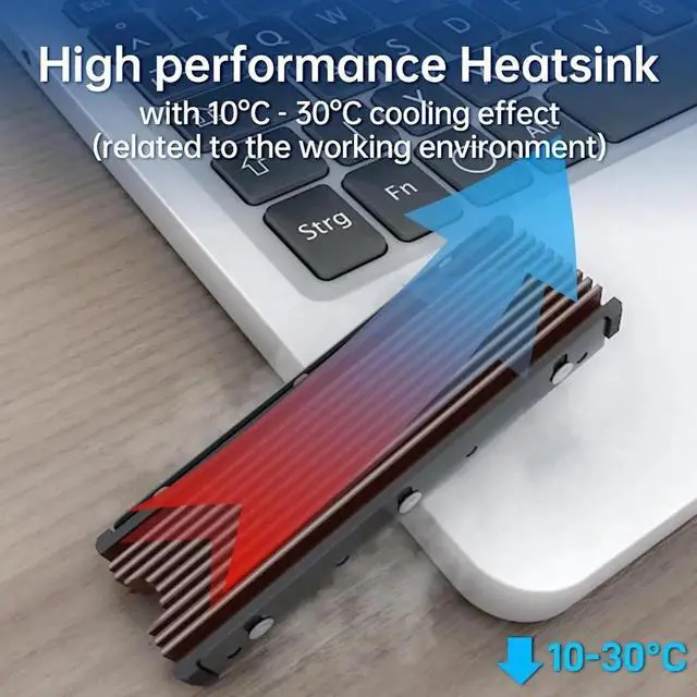 Alt view image 5 of 7 - M.2 2280 SSD Heatsink Support PS5 PC NVME NGFF 2280 SSD Double-Sided Heat Sink Cooling with Thermal Silicone Pads Cooler N/A