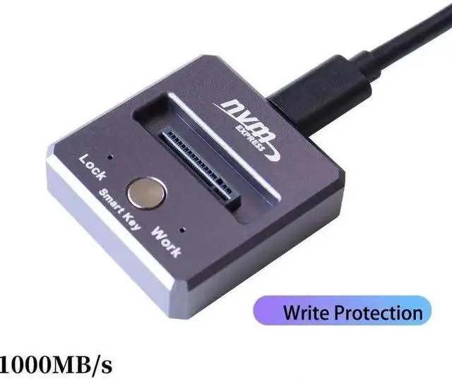 Alt view image 7 of 7 - M2 SATA NVMe to USB 3.1 10Gbps Direct Plug in SSD Adapter M.2 Case JMS583/9210B Chip for 2230 2242 2280 2210 M2 SSD Enclosure