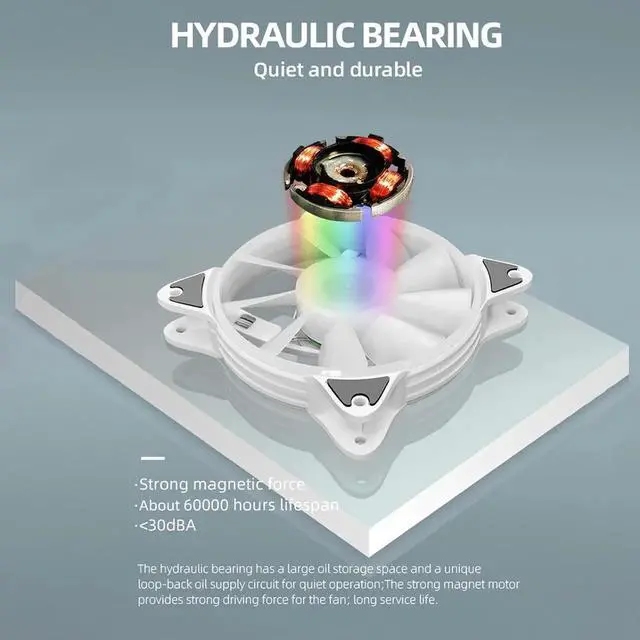Alt view image 2 of 7 - 12cm 5V PWM PC Case Fan Addressable ARGB CPU Cooling Radiator Heatsink for Desktop Chassis 4Pin Cooling Fan 120mm for PC