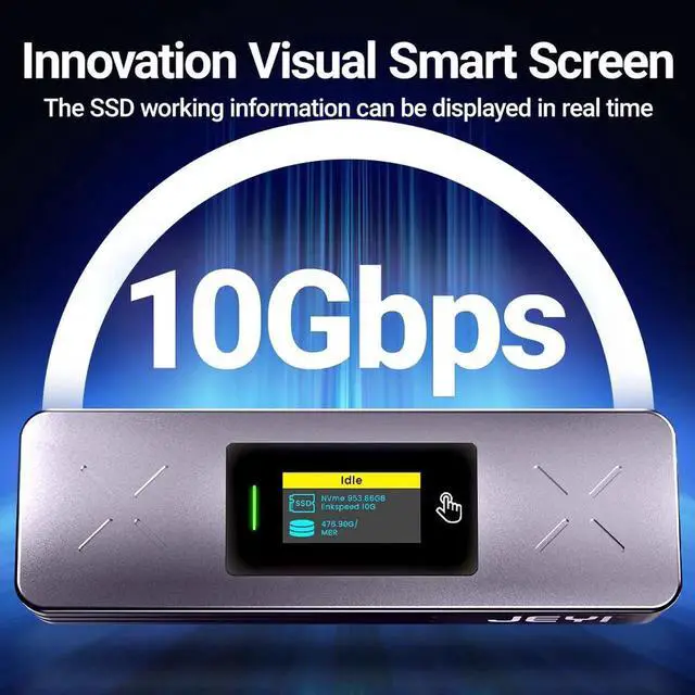 Alt view image 5 of 7 - Visual Smart M.2 NVMe / SATA SSD Enclosure, USB 3.2 Gen 2 10Gbps, External M2 Adapter Case Support M-Key B+M Key UASP Trim