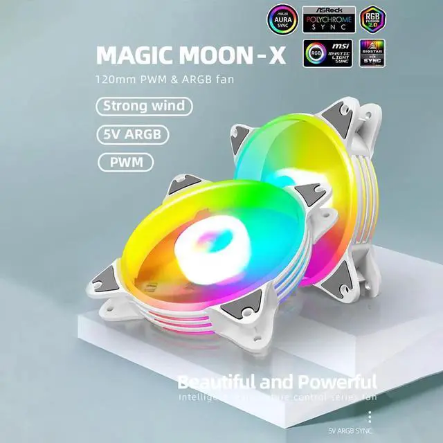 Alt view image 2 of 7 - 12cm 5V PWM PC Case Fan Addressable ARGB CPU Cooling Radiator Heatsink for Desktop Chassis 4Pin Cooling Fan 120mm for PC