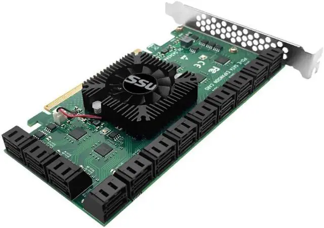 Alt view image 4 of 6 - Chi a Mining Riser 24 Port SATA PCI Express X16 Controller SATA PCI-E Adapter PCIE SATA Add On Card PCIE to SATA3 Expansion Card