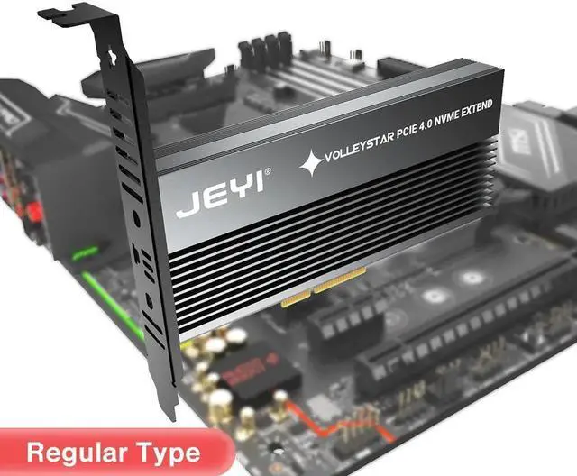 Main image of PCIE To NVMe Adapter With Aluminum Alloy Heatsink, M.2 RGB PCIe 4.0 Card With 1/2U Low Standard Profile Bracket N/A