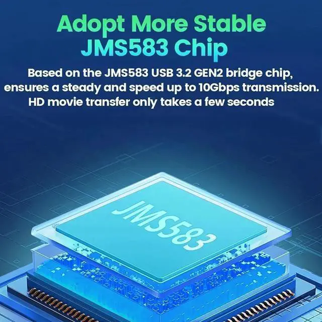 Alt view image 4 of 7 - 2230 2242 M.2 NVMe SSD Enclosure to USB3.1 Type-A Type C Gen 2 M2 SSD Case 10Gbps External Box for NVMe Black Grey