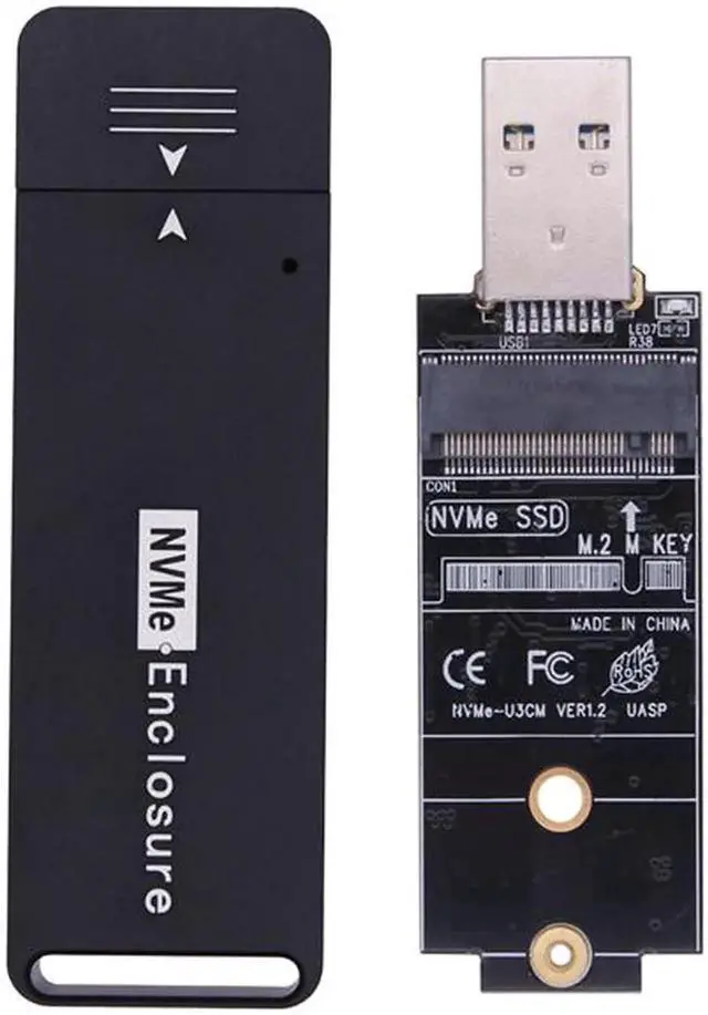 Alt view image 6 of 7 - NVME Case Enclosure SSD NVME to USB Adapter M.2 NVMe Box 10Gbps USB3.1 Type-A PCIe M2 SSD Case Enclosure For 2230 2242 SSD Drive Grey
