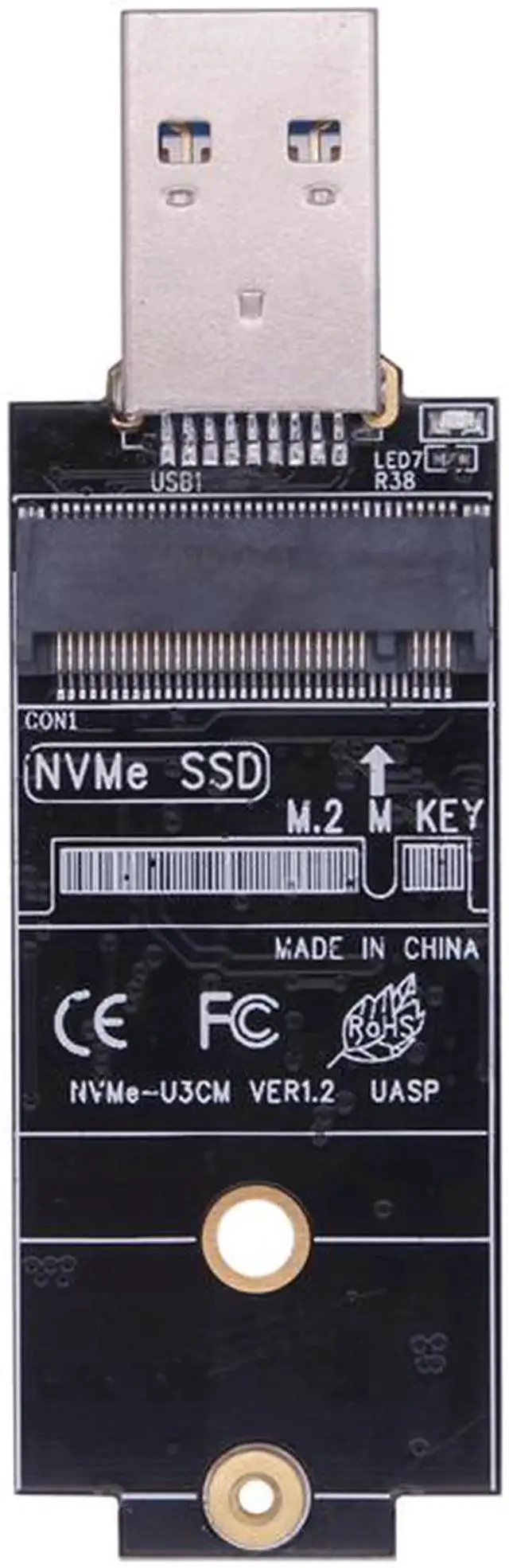 Alt view image 3 of 7 - NVME Case Enclosure SSD NVME to USB Adapter M.2 NVMe Box 10Gbps USB3.1 Type-A PCIe M2 SSD Case Enclosure For 2230 2242 SSD Drive Silver