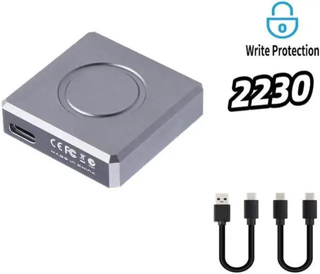 Main image of M2 SSD Case M.2 NVMe 2230 SSD Enclosure, USB 3.2 10Gbps to NVME M Key External Solid State Drive Case with Write Protection Box Black