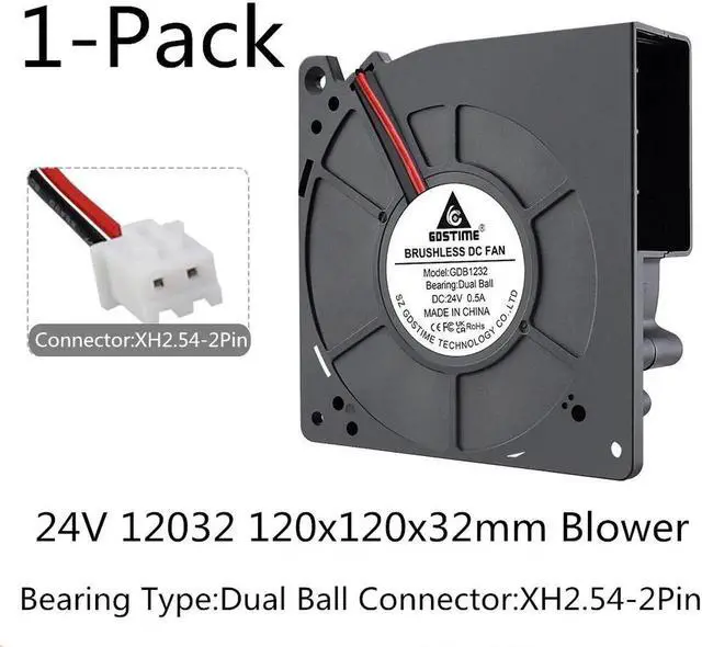 Main image of 12032 DC Blower Fan 5V 12V 24V 120x32mm Brushless Blower Fan Turbo Fan 120MM Dual Ball USB Cooling Blower Fan