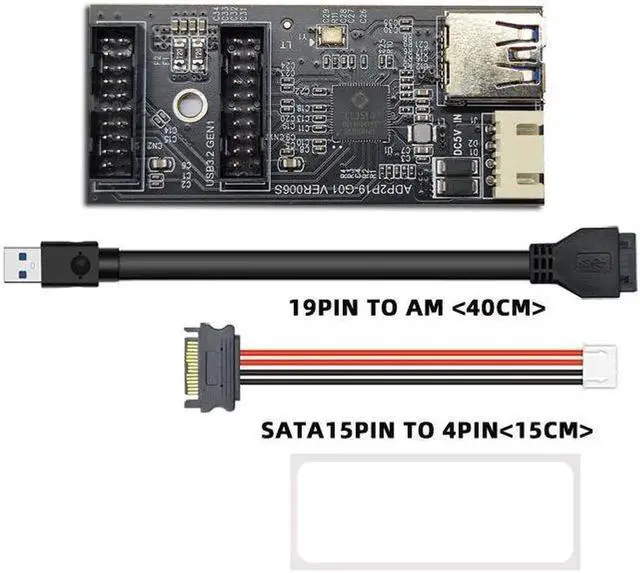 Main image of Header 19pin to Dual 19Pin Motherboard Splitter USB 3.0 Hub USB Adapter Conector USB 19Pin Connector 6Gbps Riser Extension Cable Grey