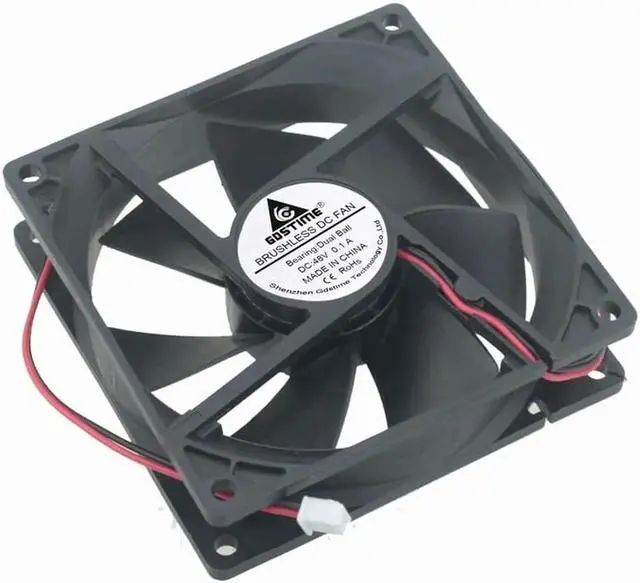 Alt view image 4 of 5 - DC 12V 24V 48V Fan 9cm 92mm 9225 92x92x25mm Ultrathin Brushless Axial Cooling Fan 9225 Fan 2Pin Dual Ball USB Fan Grill Net