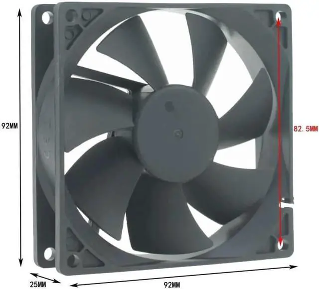 Alt view image 2 of 5 - DC 12V 24V 48V Fan 9cm 92mm 9225 92x92x25mm Ultrathin Brushless Axial Cooling Fan 9225 Fan 2Pin Dual Ball USB Fan Grill Net