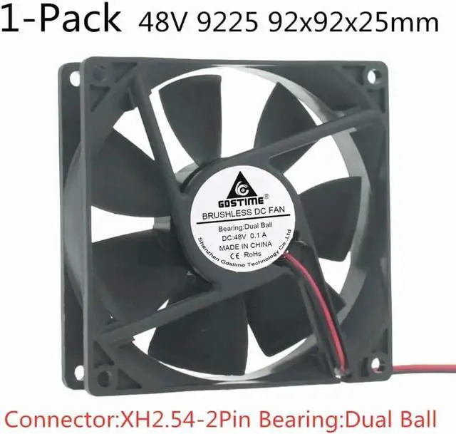 Main image of DC 12V 24V 48V Fan 9cm 92mm 9225 92x92x25mm Ultrathin Brushless Axial Cooling Fan 9225 Fan 2Pin Dual Ball USB Fan Grill Net